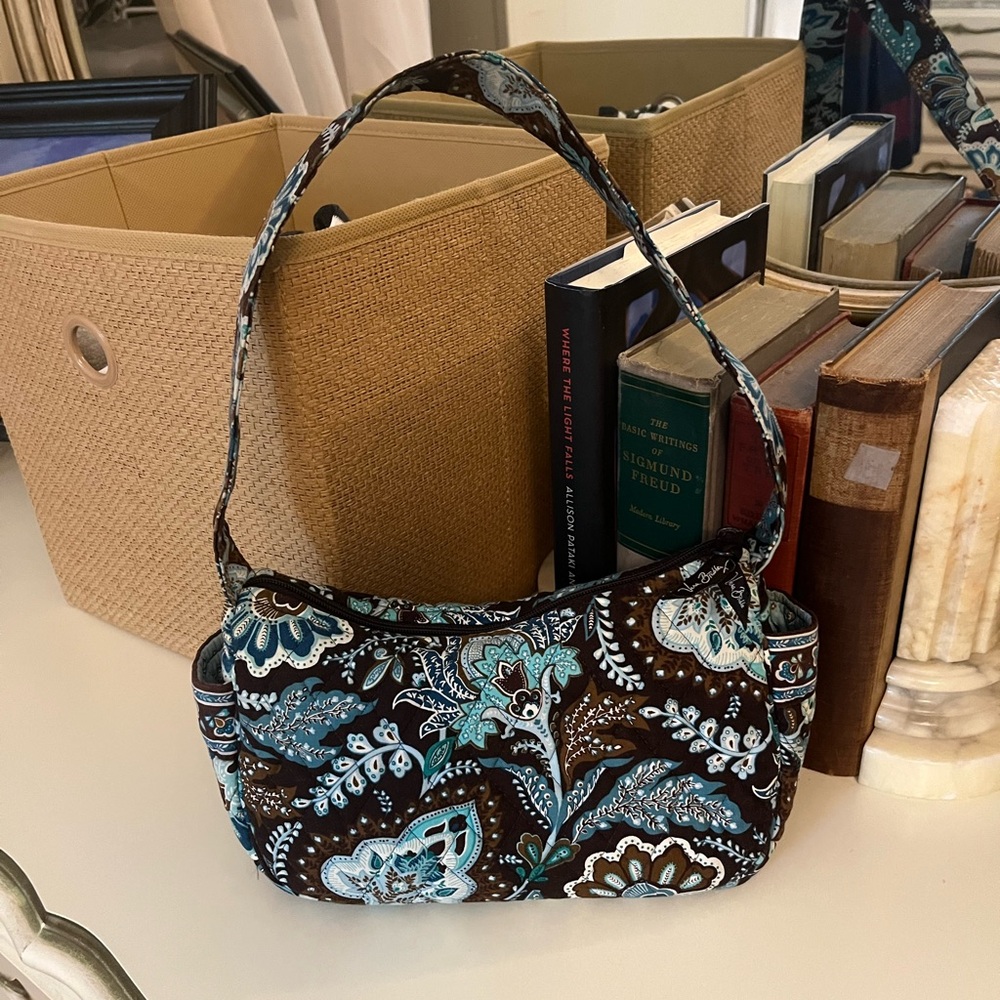 Euc | Vera Bradley Java Blue Pattern Small Handba… - image 1